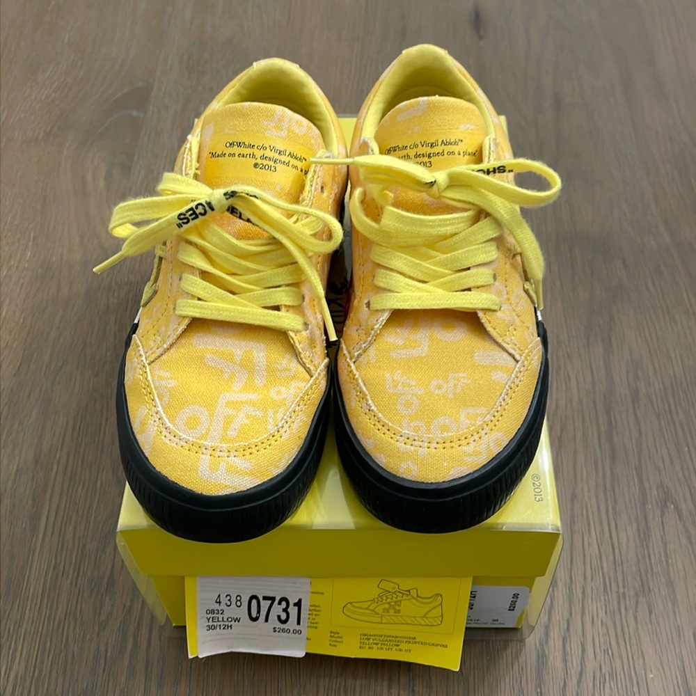 OFF-WHITE Low Vulcanized Printed Canvas Kids sneakers size US 12T